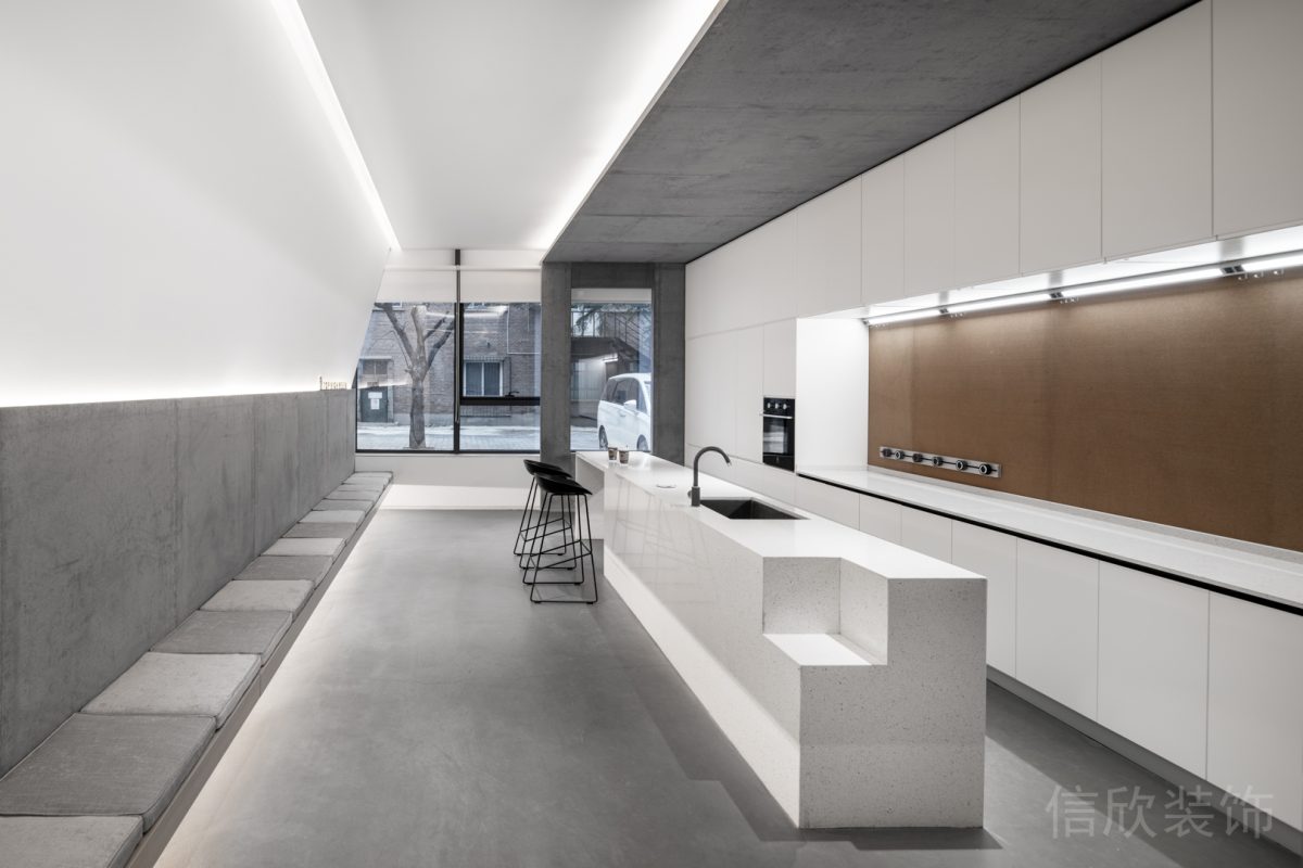 墻柜一體式設(shè)計簡約收納柜水吧臺茶水間設(shè)計