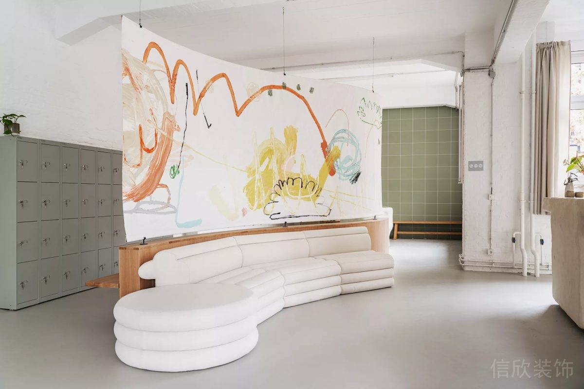 墻體收納柜休息區(qū)瑜伽機(jī)構(gòu)過道設(shè)計圖