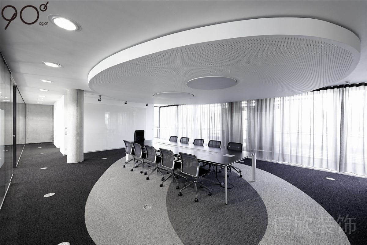 白色橢圓形天花燈飾會議室裝修設(shè)計(jì)