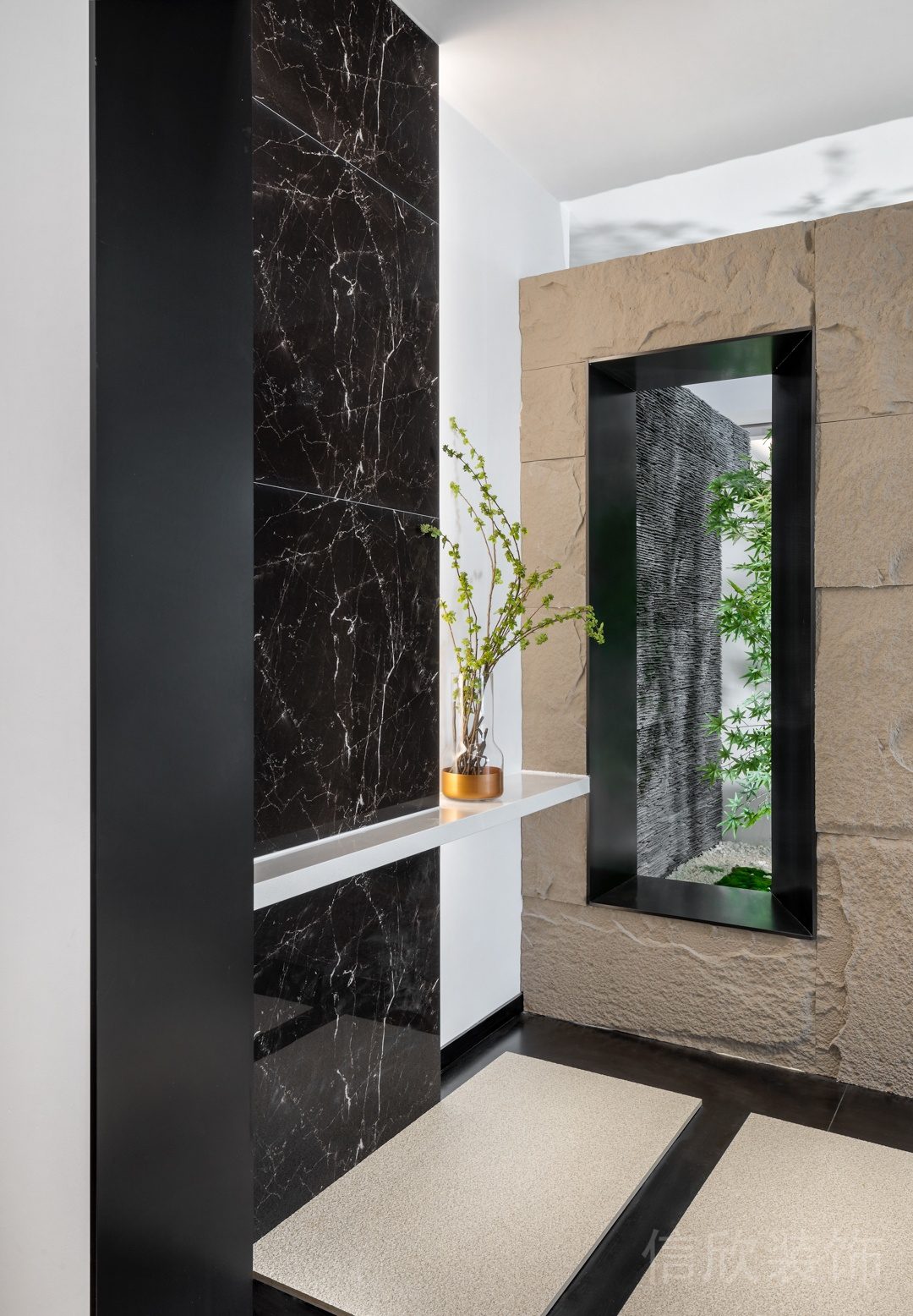 瓷磚效果鏤空墻體隔斷辦公室設(shè)計(jì)