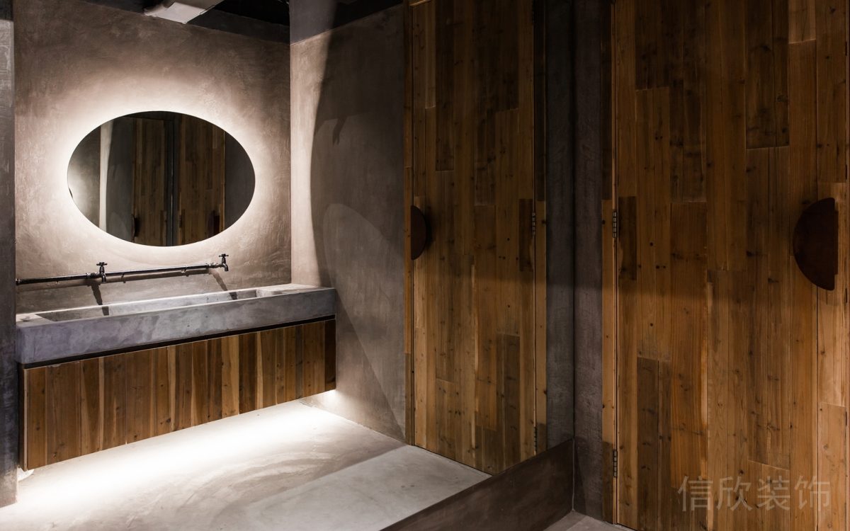 燈飾設(shè)計鏡面衛(wèi)生間原木風(fēng)過道效果圖