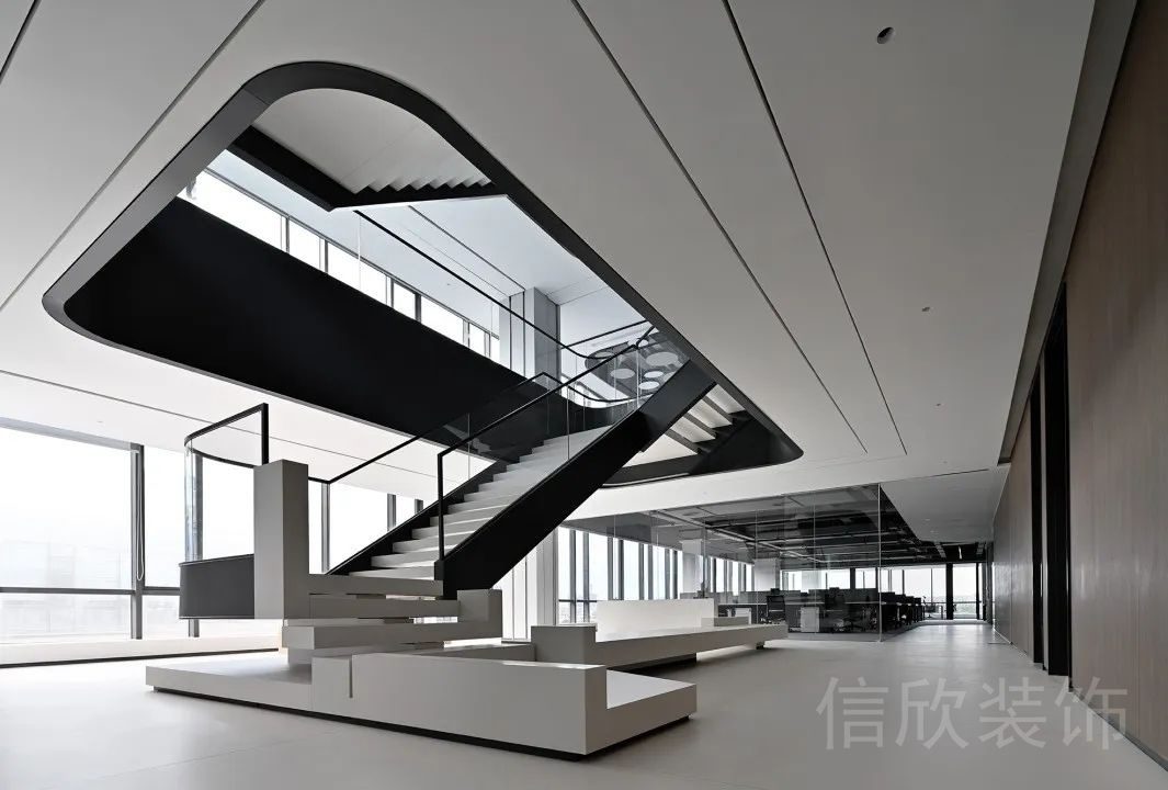 鋼琴色塊黑白設(shè)計幾何創(chuàng)意效果辦公室圖