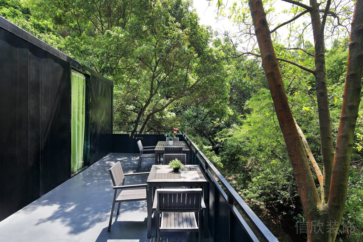 戶(hù)外休息區(qū)原木風(fēng)休息區(qū)辦公室效果