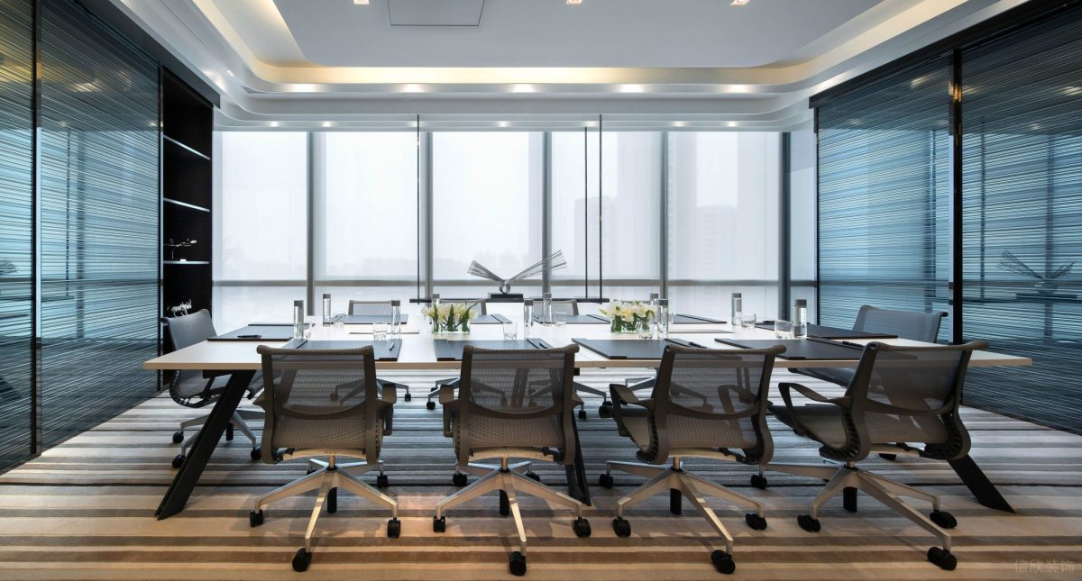 會議室裝修設(shè)計墻體玻璃隔斷效果直線式肌理墻體玻璃效果圖