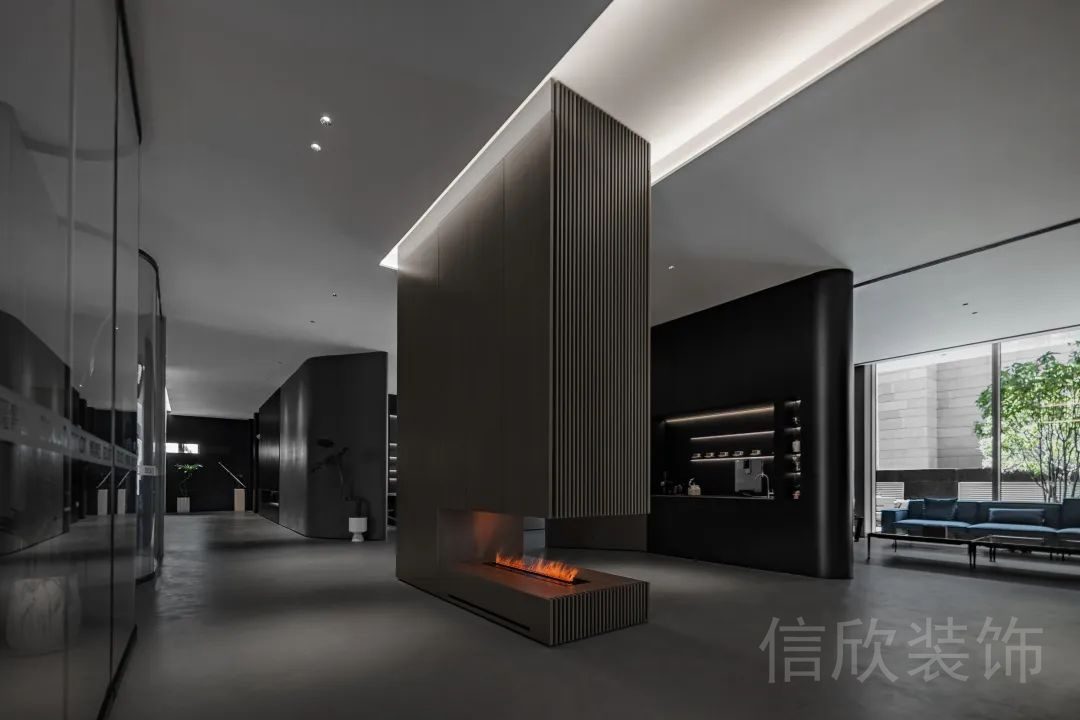 墻體定制火焰加濕器裝修辦公室走廊設(shè)計(jì)圖