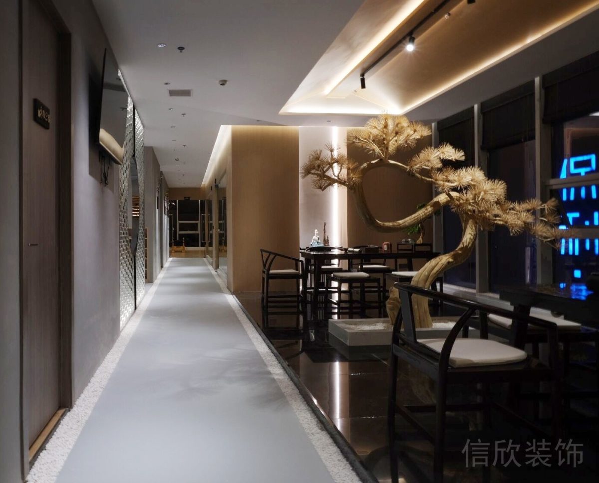 瑜伽機(jī)構(gòu)普拉提培訓(xùn)教育中心過道裝修效果地臺(tái)瓷磚