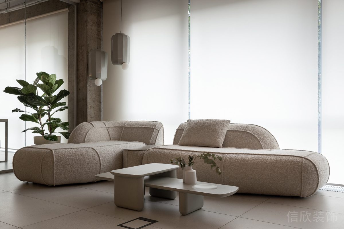 智能窗簾可調(diào)節(jié)設(shè)計紡織皮沙發(fā)休息區(qū)設(shè)計圖