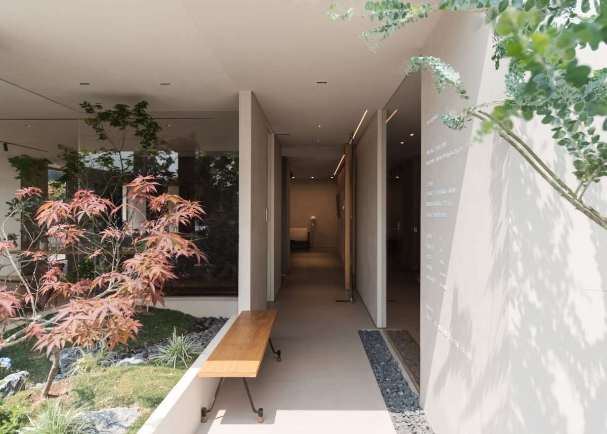 辦公室裝修效果過道微景觀開放空間休息區(qū)