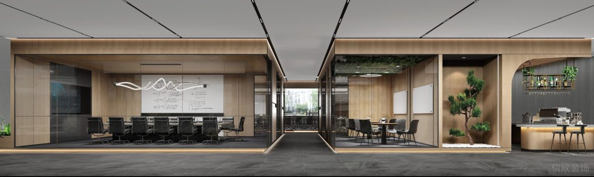 玻璃隔斷會議室裝修設(shè)計(jì)過道效果現(xiàn)代簡約風(fēng)辦公室走廊