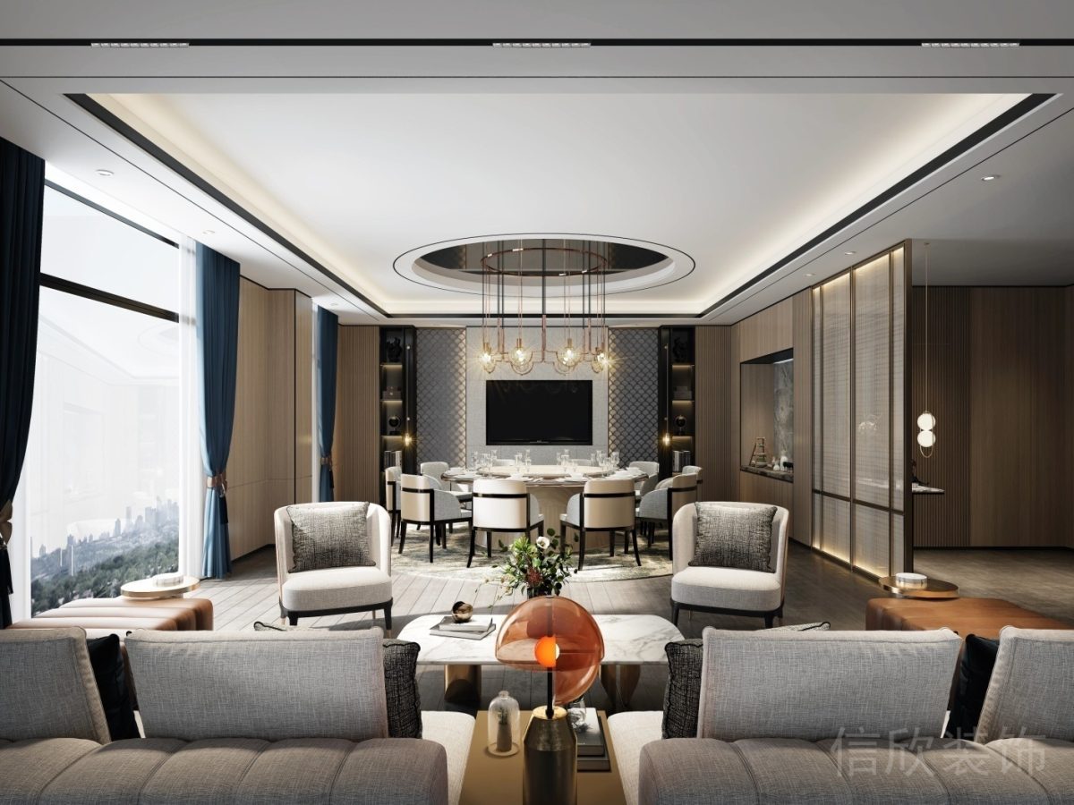 布藝沙發(fā)裝修水晶吊頂效果包廂設(shè)計辦公室裝修