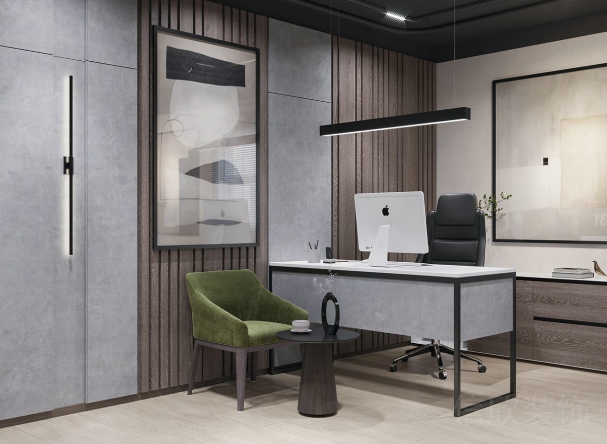 燈飾扶手墻體效果圖黑色效果實木墻體設(shè)計領(lǐng)導獨立工位裝修圖