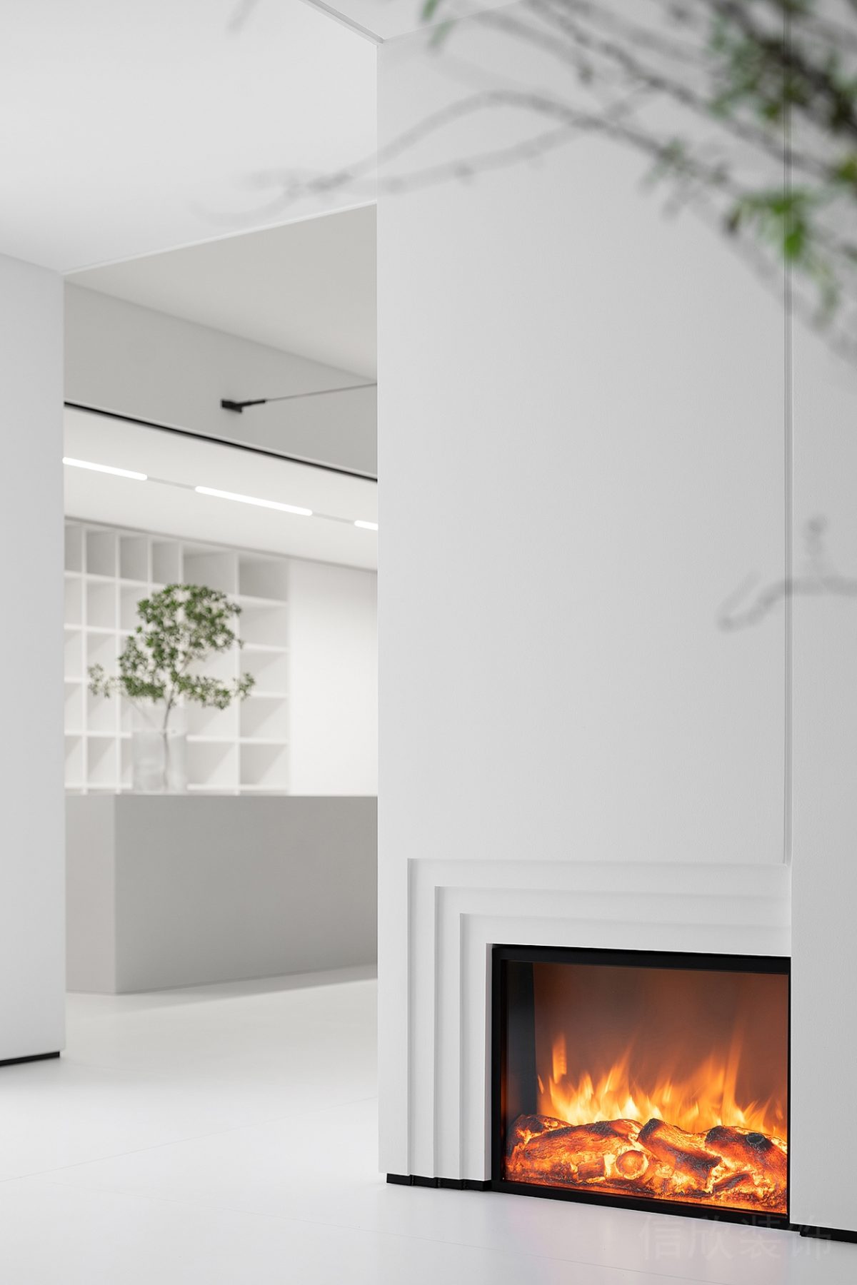 燈飾設(shè)計創(chuàng)意腳燈效果石膏線藝術(shù)設(shè)計線條辦公室墻體裝修設(shè)計