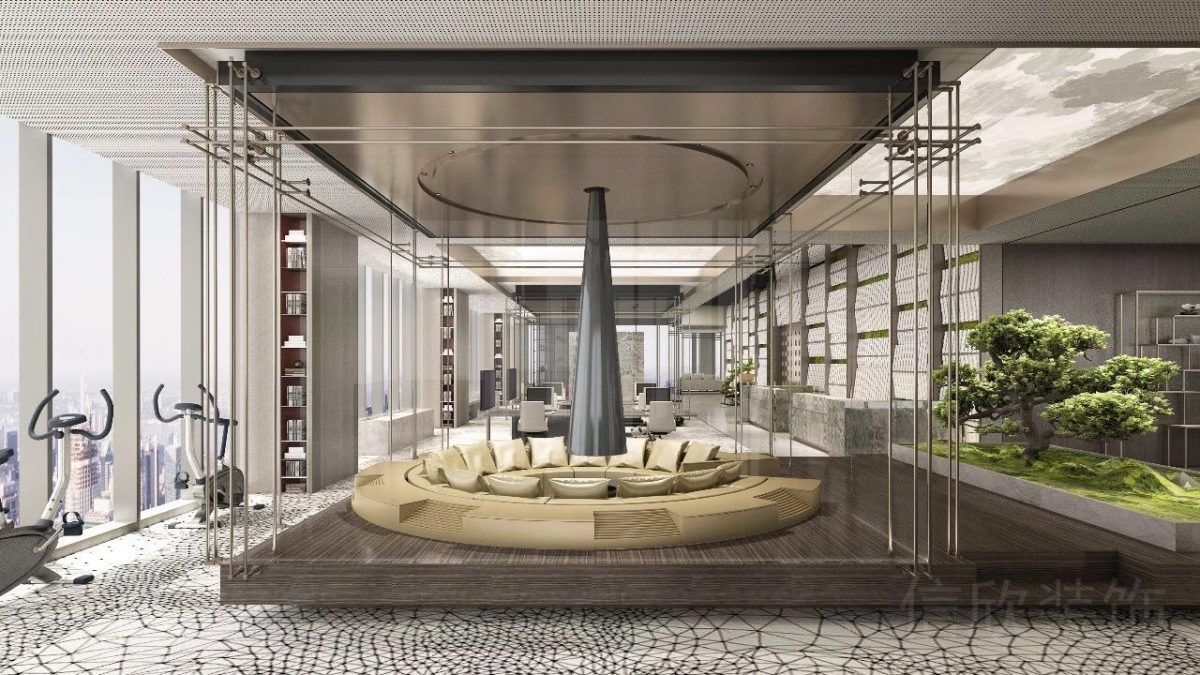 地臺(tái)實(shí)木設(shè)計(jì)懸浮過(guò)道階梯效果玻璃隔斷金屬玻璃會(huì)議室設(shè)計(jì)圖