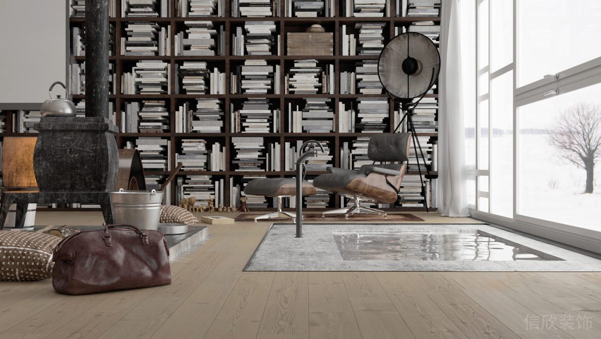 木飾地板效果收納定制書(shū)柜裝修辦公室裝修