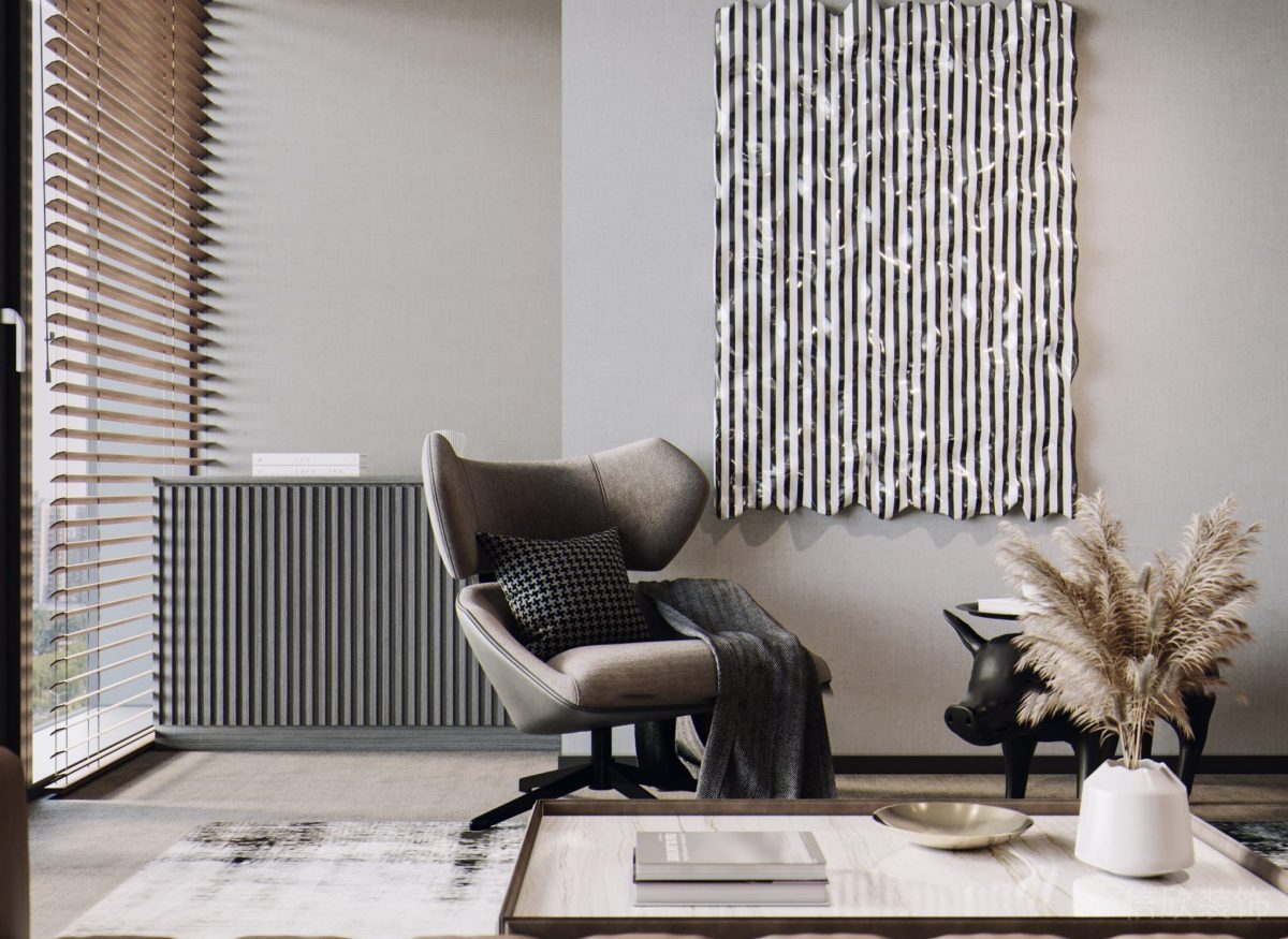 現(xiàn)代獨(dú)立辦公室工作間裝修百葉窗裝修地毯效果北歐風(fēng)裝修設(shè)計