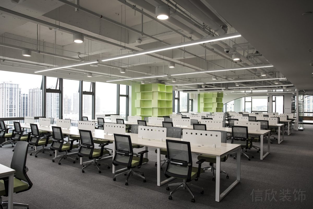 現(xiàn)代工業(yè)風(fēng)辦公室裝修黑白色調(diào)設(shè)計地毯效果圖