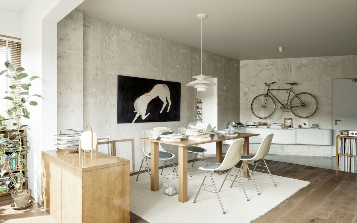 現(xiàn)代工業(yè)風(fēng)辦公室裝修灰色調(diào)效果地臺木質(zhì)開放式設(shè)計圖