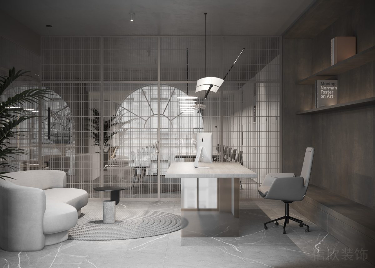 定制多功能地臺內(nèi)嵌式墻柜多功能設(shè)計儲物裝修老板辦公室深圳工作室裝修圖木質(zhì)工作桌設(shè)計