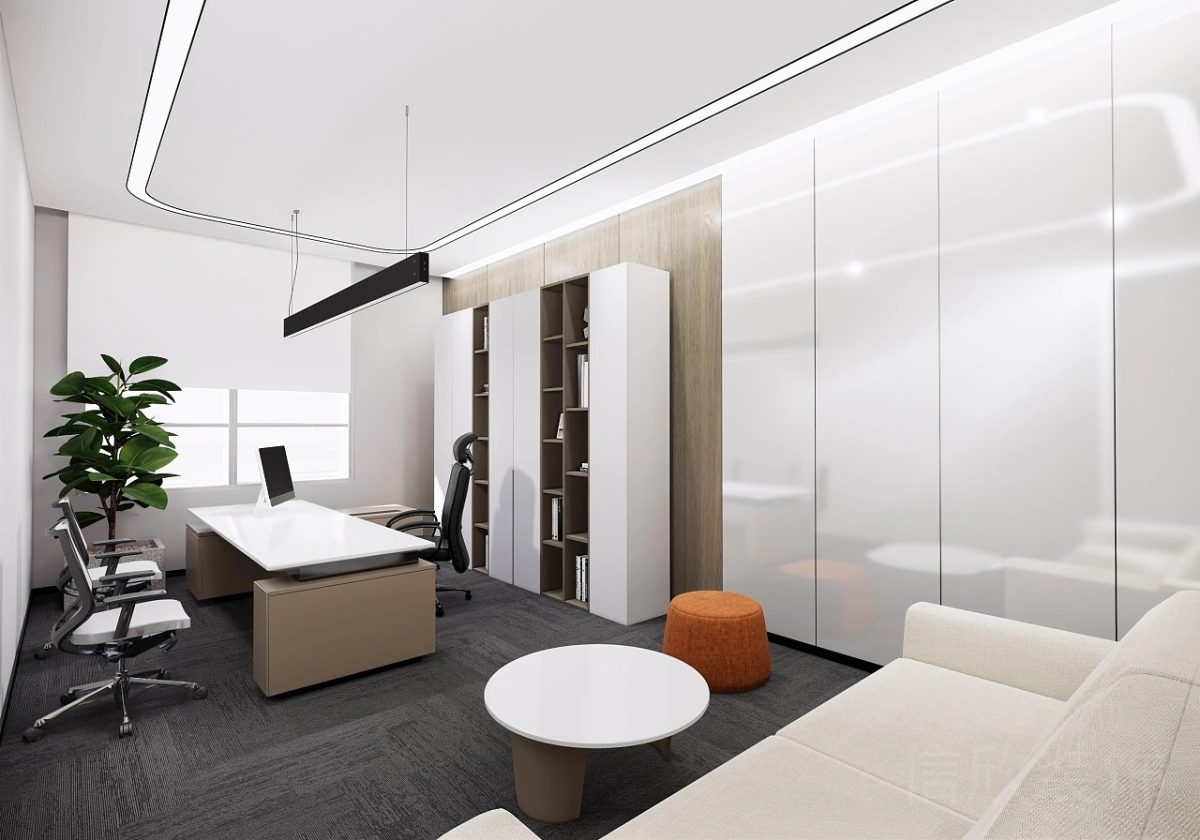 辦公室裝修設(shè)計(jì)效果墻柜琺瑯材質(zhì)效果圖