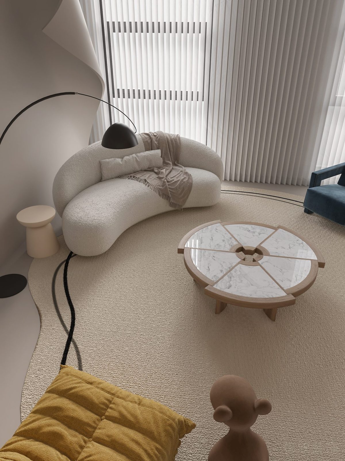 鏤空白色墻體隔斷茶幾洽談室美甲工作室裝修設(shè)計效果地毯奶油色系辦公室裝修北歐風(fēng)裝修圖