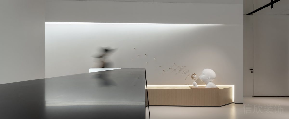 現(xiàn)代簡(jiǎn)約風(fēng)辦公室過道設(shè)計(jì)木飾面休息區(qū)裝修