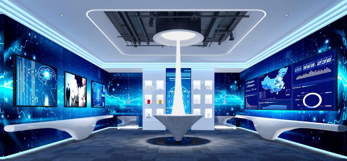 藍(lán)色調(diào)科技展廳